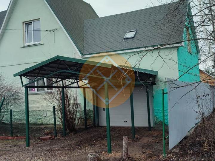 металлический двускатный навес из профлиста