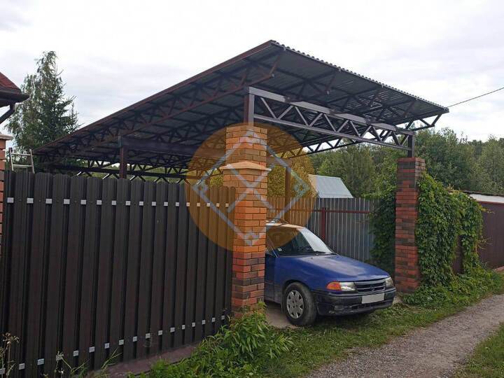 навес односкатный с кровлей из профнастила