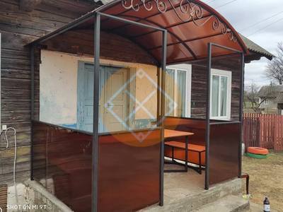 Арочный навес с боковыми вставками к дому