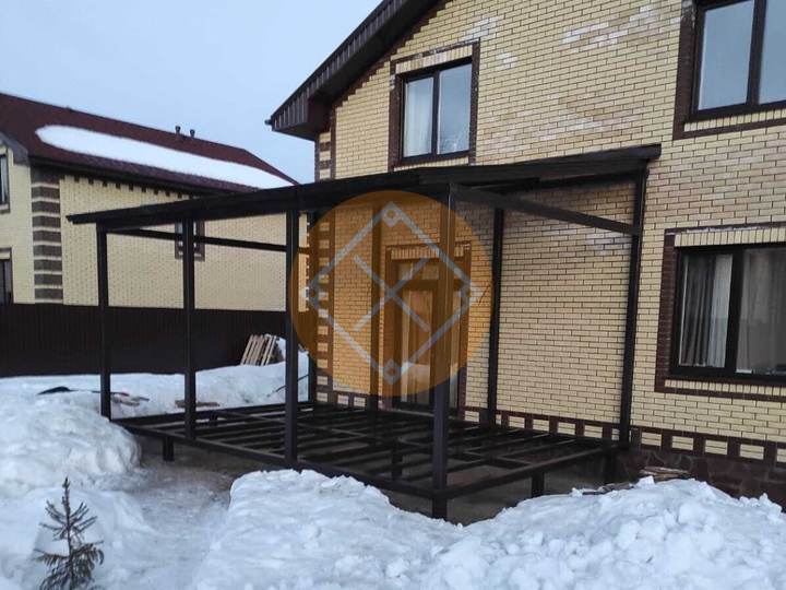 односкатный стальной навес