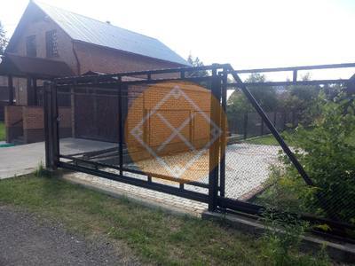Откатные металлические ворота из рабицы