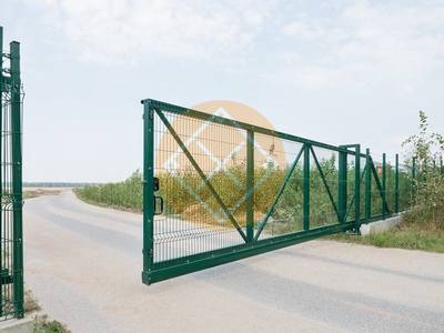 Ворота откатные из 3D сетки с порошковым покрытием